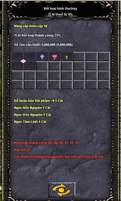 Cửa sổ Kết Hợp Bình Thường của máy Chaos