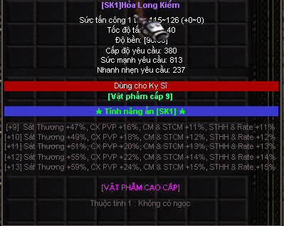 Tooltip đồ [SK1] chưa khảm, 1 lỗ trống